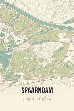 Vintage landkaart van Spaarndam (Noord-Holland) van Rezona