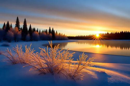 Gloeiende sporen in het wit