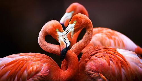 Flamingos in the lake