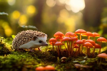 Egels in het bos van Poster Art Shop