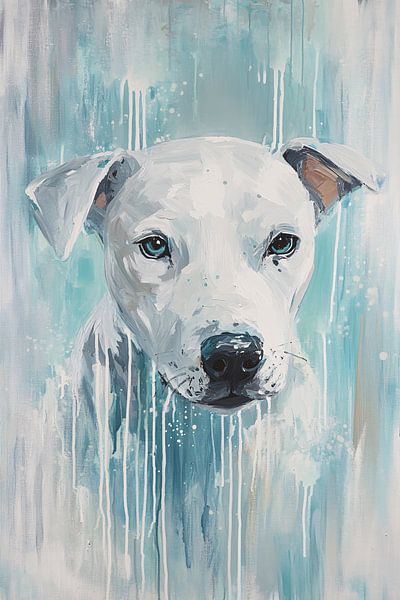 Peinture abstraite d'un chien avec détails de peinture par Imperial Art House