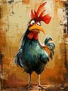 abstract farm rooster / hen by Gelissen Artworks thumbnail