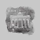 BERLIN Brandenburg gate | aquarel stijl monochroom van Melanie Viola thumbnail