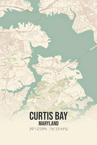 Alte Karte von Curtis Bay (Maryland), USA.