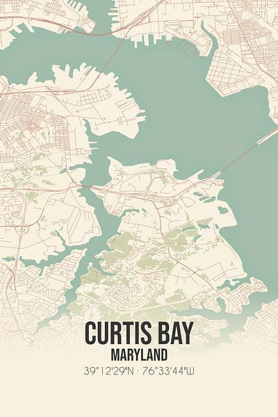 Vintage map of Curtis Bay (Maryland), USA. by Prints of Place