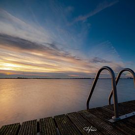 zonsondergang meer Belterwiede van Henri van Rheenen