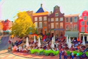 Die drei Schwestern von Groningen im Stil von Kandinsky