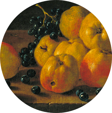 Stilleven met appels, druiven en een potje jam, Luis Eugenio Meléndez