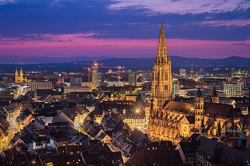 Freiburg bij Nacht van Michael Abid