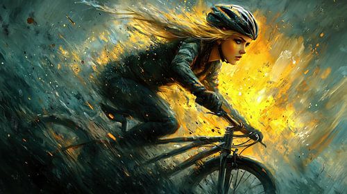Vastberaden fietser in de vuurstorm