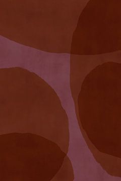 70s Retro veelkleurige abstracte vormen. Roestbruin en paars van Dina Dankers