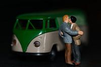 Miniatures, gay kissing after meeting in the dark