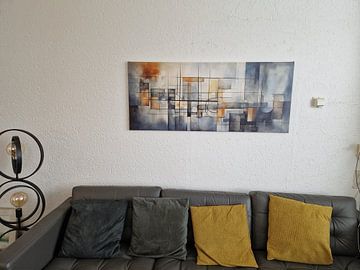 Klantfoto: Woonkamer van Abstract Schilderij