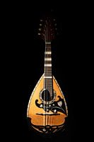 Neapolitan mandolin against black background