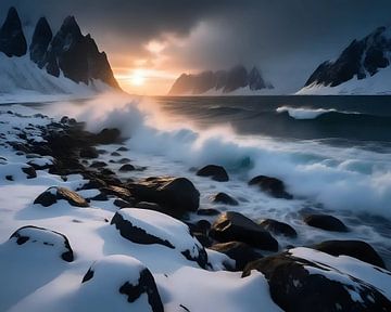 Winter symphony of wind and light