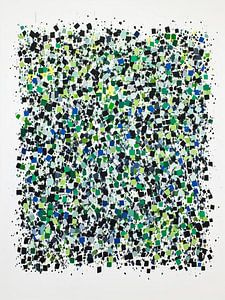 Optische Täuschung im Stil von Pollock: Dynamik und Tiefe