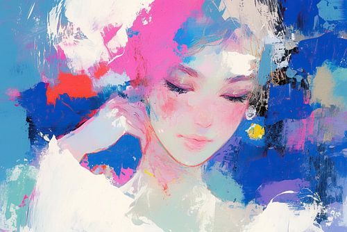 Frau mit Ohrring | Stilvolle Frau mit Farben