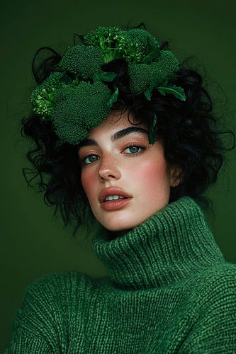 Woman with green headdress