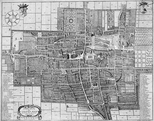 Kaart van Den Haag uit 1729