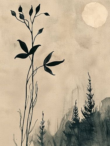 Landschap in Japandi stijl