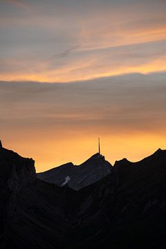 Zonsondergang richting Säntis