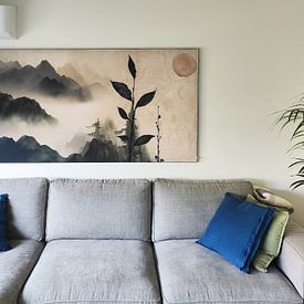 Klantfoto: Landschap in Japandi stijl van Japandi Art Studio, als ArtFrame