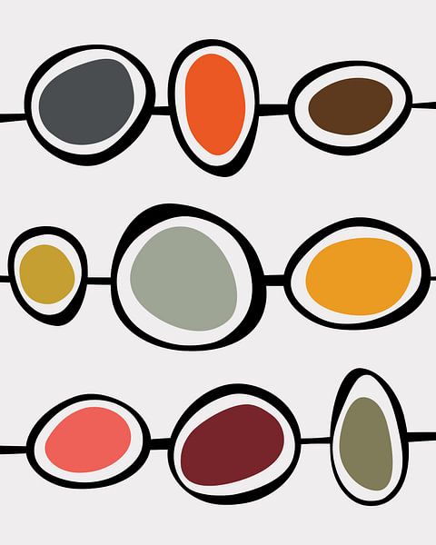 Formes rétro sur fond gris clair par Studio Miloa
