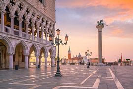 Doges Palace Arcade at Dawn, Venice, Italy