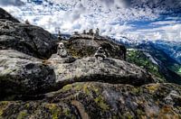 A view of the amazing and idyllic Norwegian landscape. Autumn image of mountains.