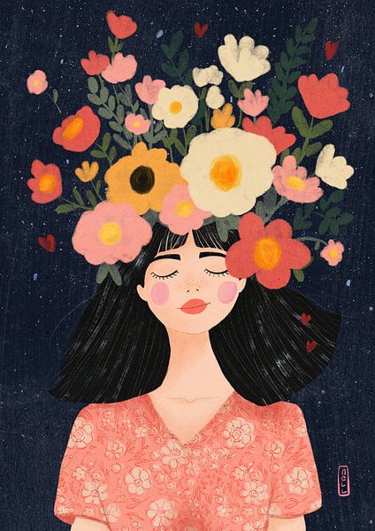 Midnight Flowers and Thoughts by Dirkie Nell
