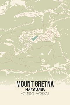 Vieille carte de Mount Gretna (Pennsylvanie), USA. sur Rezona