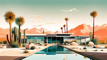 Maison d'architecture rétro dans le désert de l'Arizona
