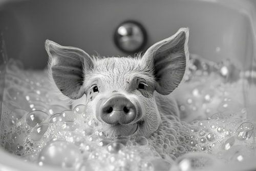 Piggy spa: een grappig bad in de badkamer - Uniek WC-kunstwerk