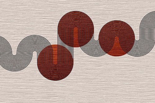 Scandinavië Modern Abstract Geometrisch Organische Golven