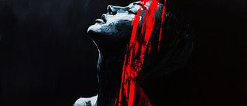 Blood-red streaming light - Portrait by Poster Art Shop