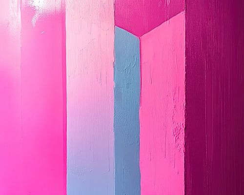 roze strepen | Vertical Pink Panels with Blue