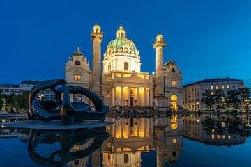 De Sint-Karlaskerk in Wenen van Peter Schickert