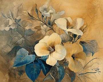 Gouden Hibiscus van Blikvanger Schilderijen