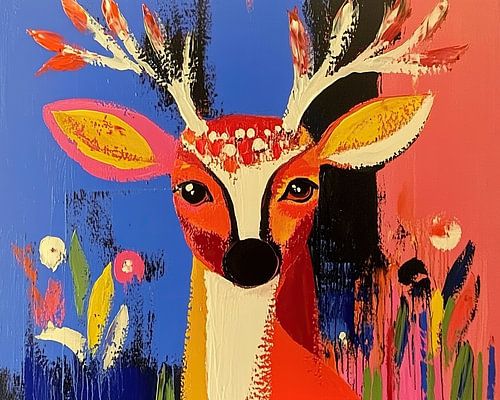 Deer Colourful by Modern Collection