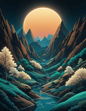 Canyon Zonsondergang Serenity van Artistic