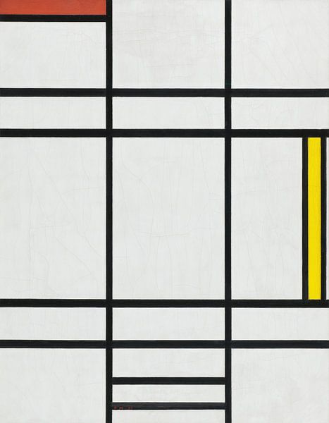 Komposition in Weiß, Rot und Gelb, Piet Mondrian von Meisterhafte Meister