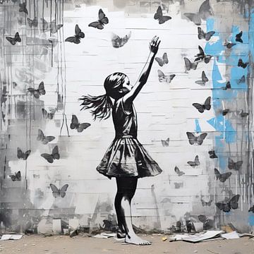 All My Friends | Street Art | Banksy Style van Blikvanger Schilderijen