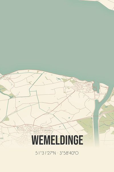 Vintage map of Wemeldinge (Zeeland) by Prints of Place