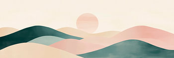 Gentle hills with sun