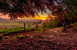 Sonnenaufgang bei Oud-Valkenburg von John Kreukniet