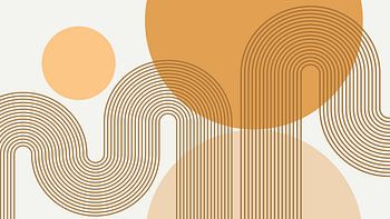 Modern Scandinavia Abstraction Organic Rainbow