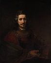 Mann mit einem Vergrößerungsglas, Rembrandt von Rembrandt van Rijn Miniaturansicht