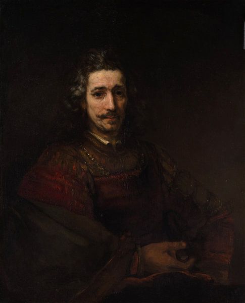 Mann mit einem Vergrößerungsglas, Rembrandt von Rembrandt van Rijn