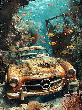 Duiken Mercedes 300 SL onderwater koraalvissen van gm_designs