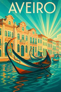 Aveiro Portugal Kanäle Reiseposter